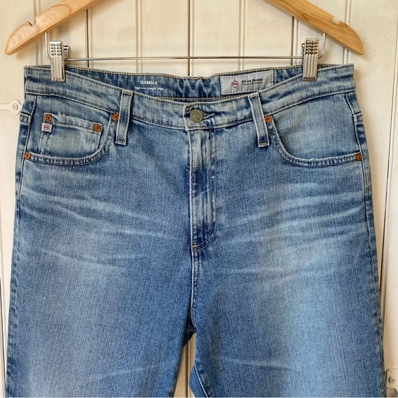 Adriano Goldschmeid AG-ED The Isabelle High-Rise Straight Crop Jeans Size 32 - Picture 3 of 13